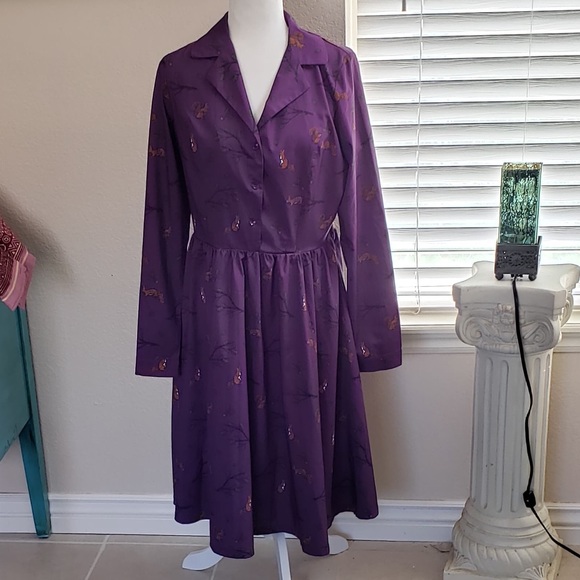 Lindy Bop Squirrel Print Shirt Dress - Picture 3 of 8